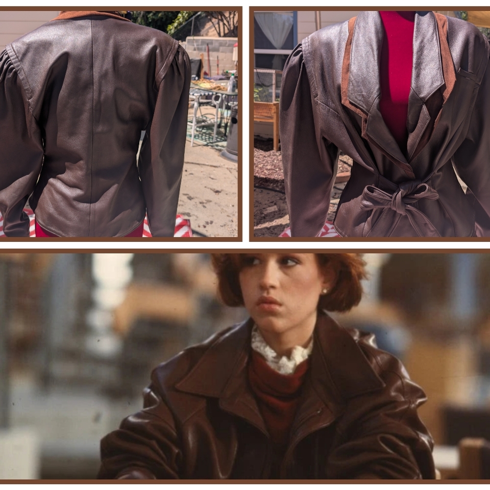 Rare 80s High Fashion Chocolate Leather Jacket